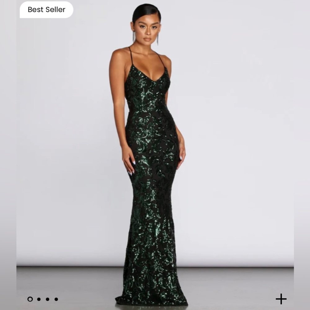 Tasia Formal Sequin Scroll Dress